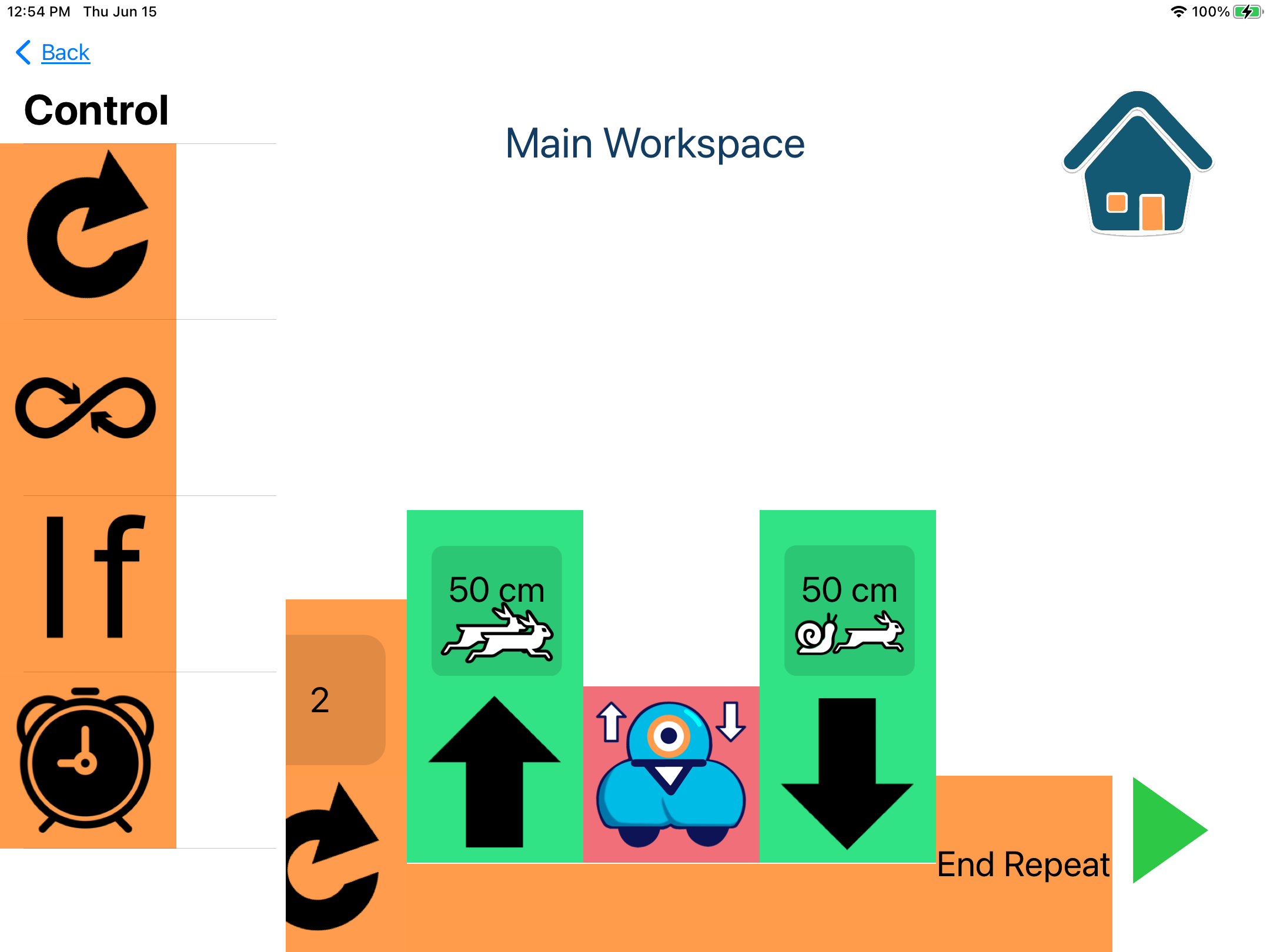 Drive backward and nod placed before end repeat 